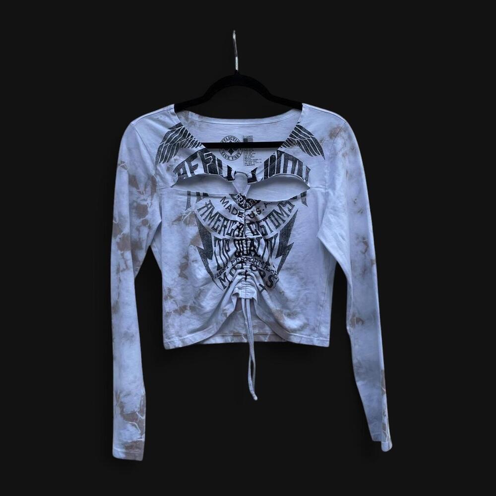 Affliction cut out  long sleeve top